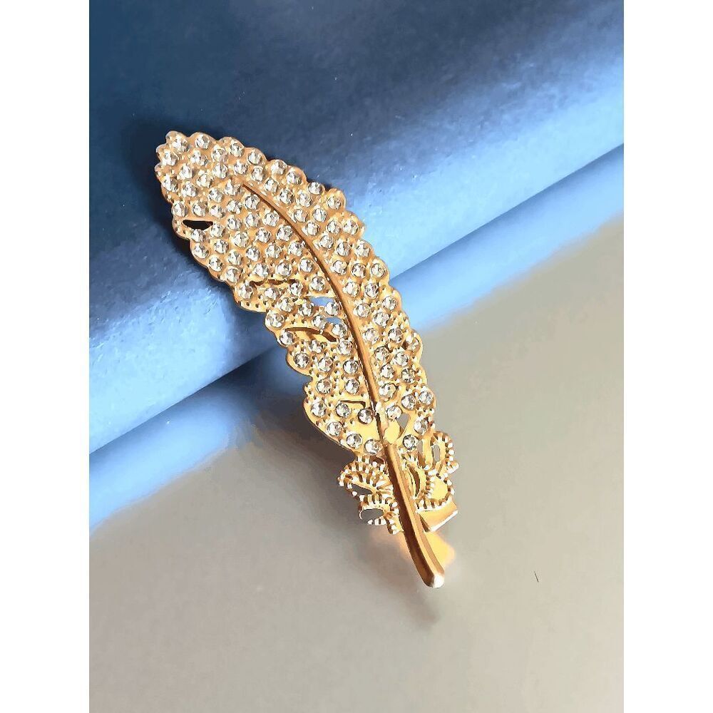 Ladies 2 Piece Feather Heart Hair Clip - Picture 8 of 8